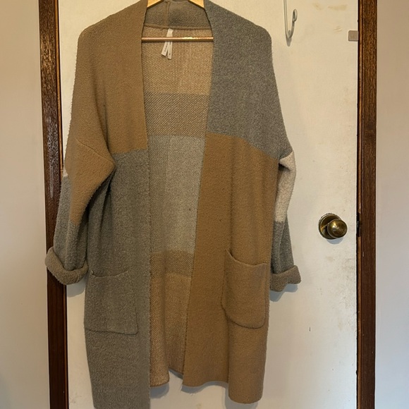 Oversized color-block cardigan - Picture 2 of 2